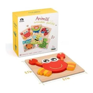 Coogam Juego de rompecabezas de madera 6 piezas en forma_3