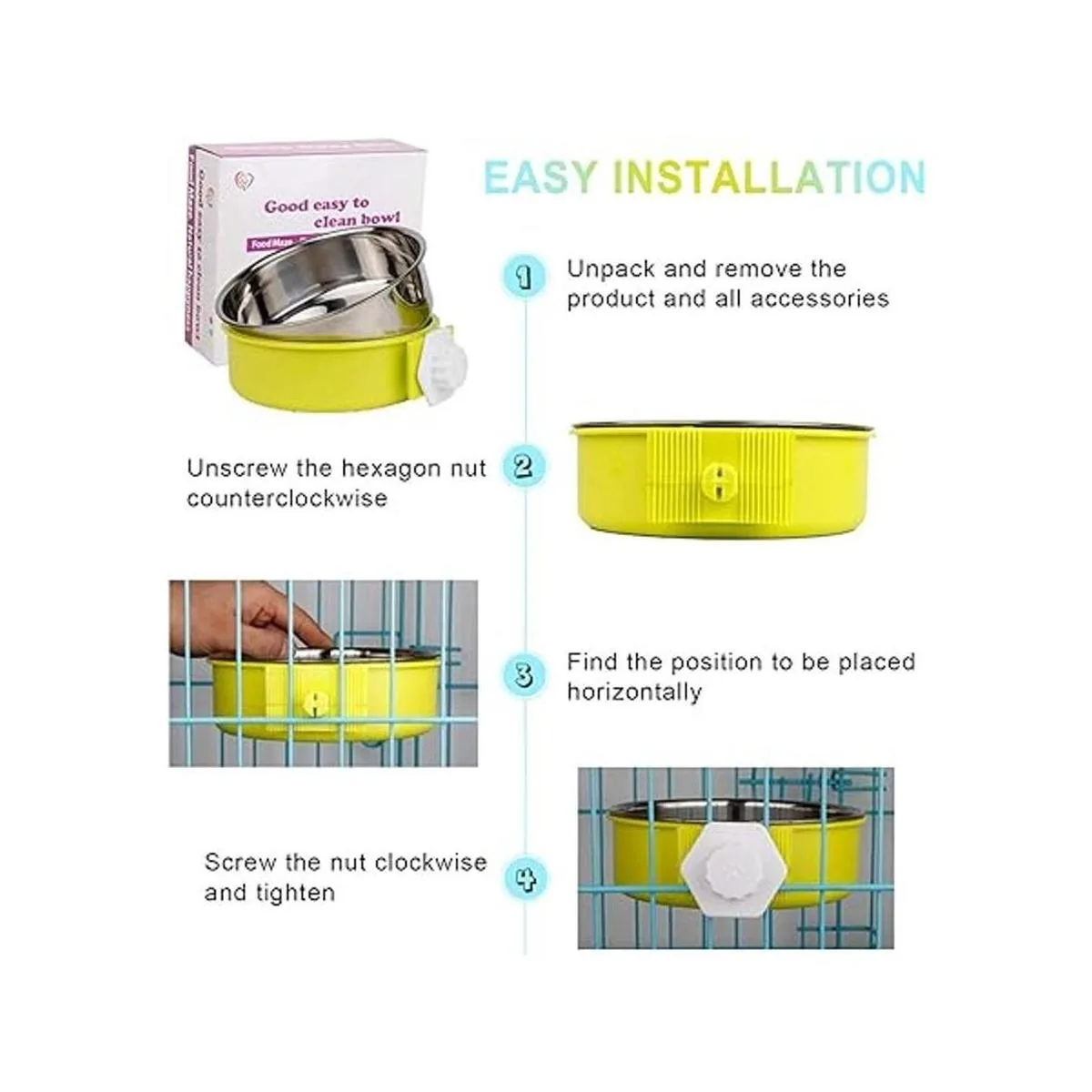 Cuenco para perro extraíble de acero inoxidable para_6