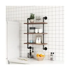 Estantería industrial para tubos de madera rústica_6