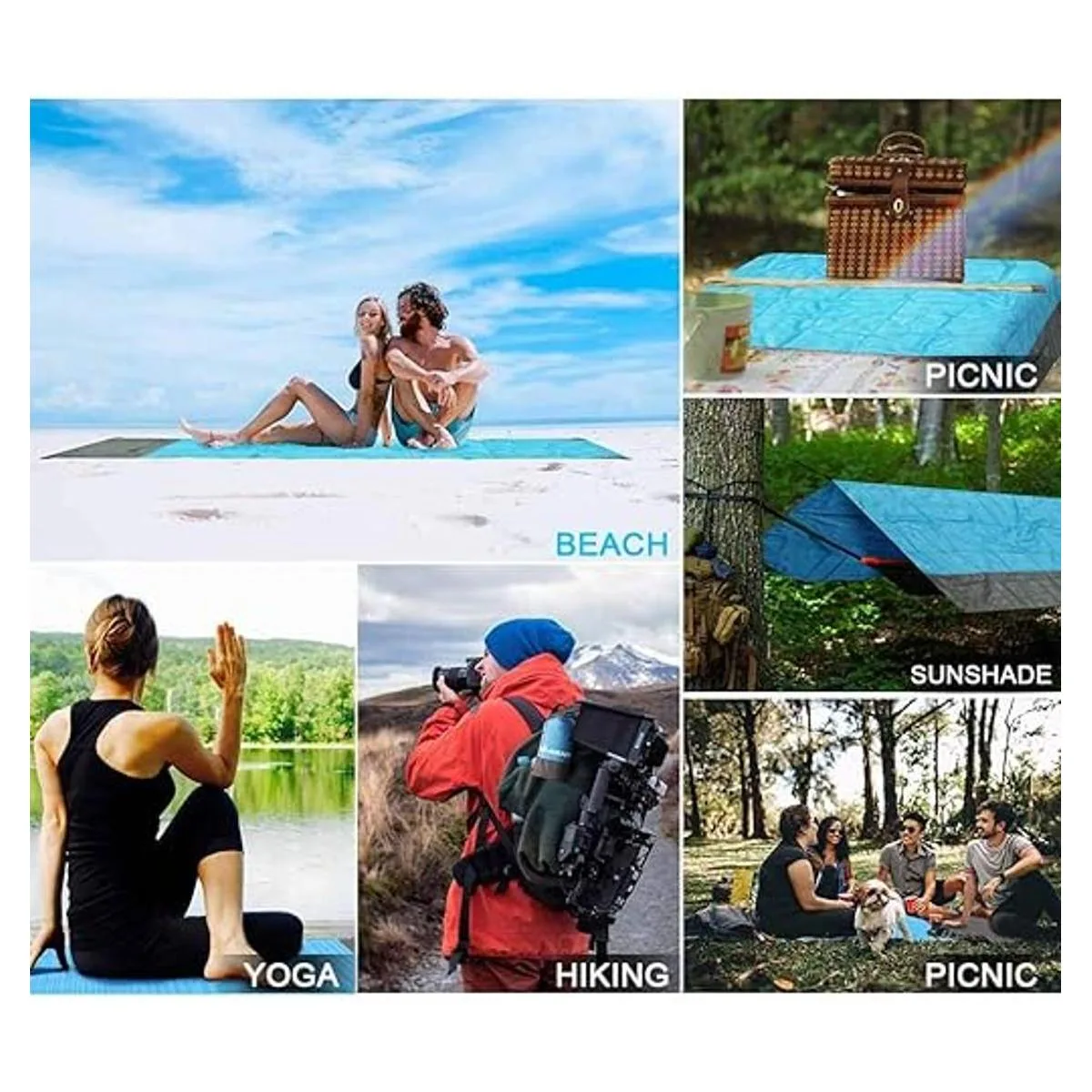 GIVERARE Manta de playa Sandfree manta de picnic_5