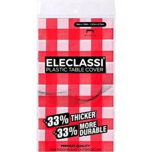 Red Gingham Paquete de 6 manteles de plástico desechables