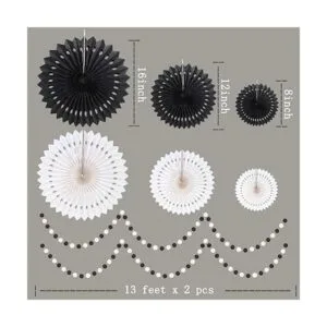 Decoraciones de fiesta en blanco y negro para Halloween_4
