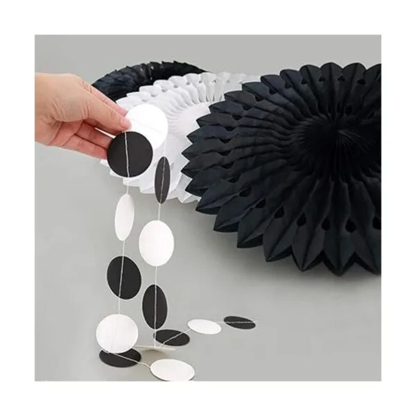 Decoraciones de fiesta en blanco y negro para Halloween_2