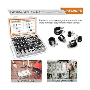 ISPINNER Kit surtido de 52 abrazaderas de cable_5