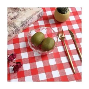 Red Gingham Paquete de 6 manteles de plástico desechables