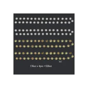 Kit de guirnalda de copos de nieve plateados y dorados_4