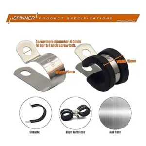 ISPINNER Kit surtido de 52 abrazaderas de cable_4