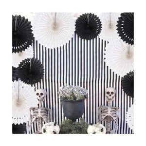 Decoraciones de fiesta en blanco y negro para Halloween_6
