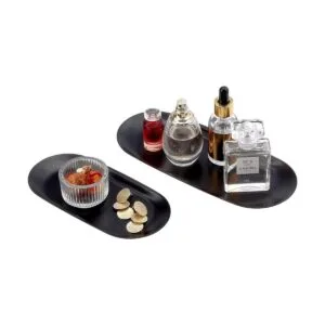 FREELOVE Bandeja de metal para servir toallas platos