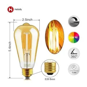 Helloify Light Dimmable Edison Vintage Antique Style