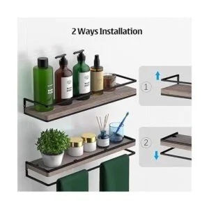 Meangood Juego de 2 estantes flotantes para montaje en