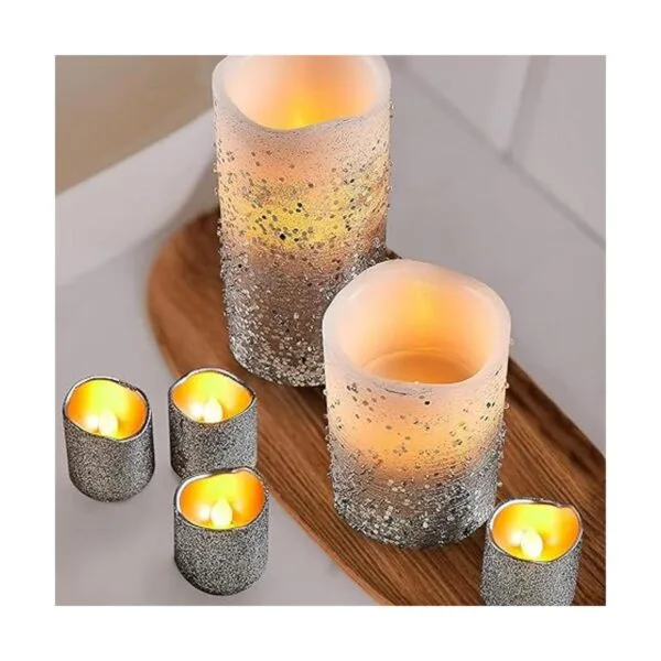 Furora LIGHTING Velas sin llama plateadas con control_3