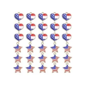 30 dijes de aleación de bandera estadounidense con dije