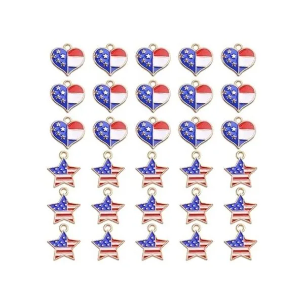 30 dijes de aleación de bandera estadounidense con dije