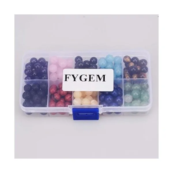 FYGEM Cuentas de piedra natural 200 piezas mixtas de 0.31