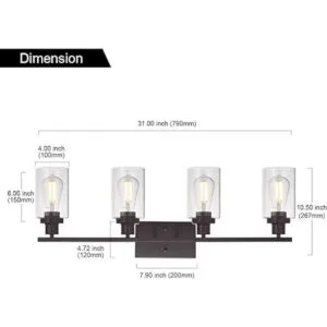 MELUCEE 4 luces de lámpara de pared con acabado de bronce_3