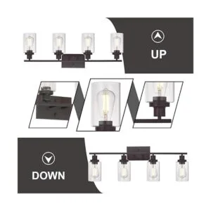 MELUCEE 4 luces de lámpara de pared con acabado de bronce_4