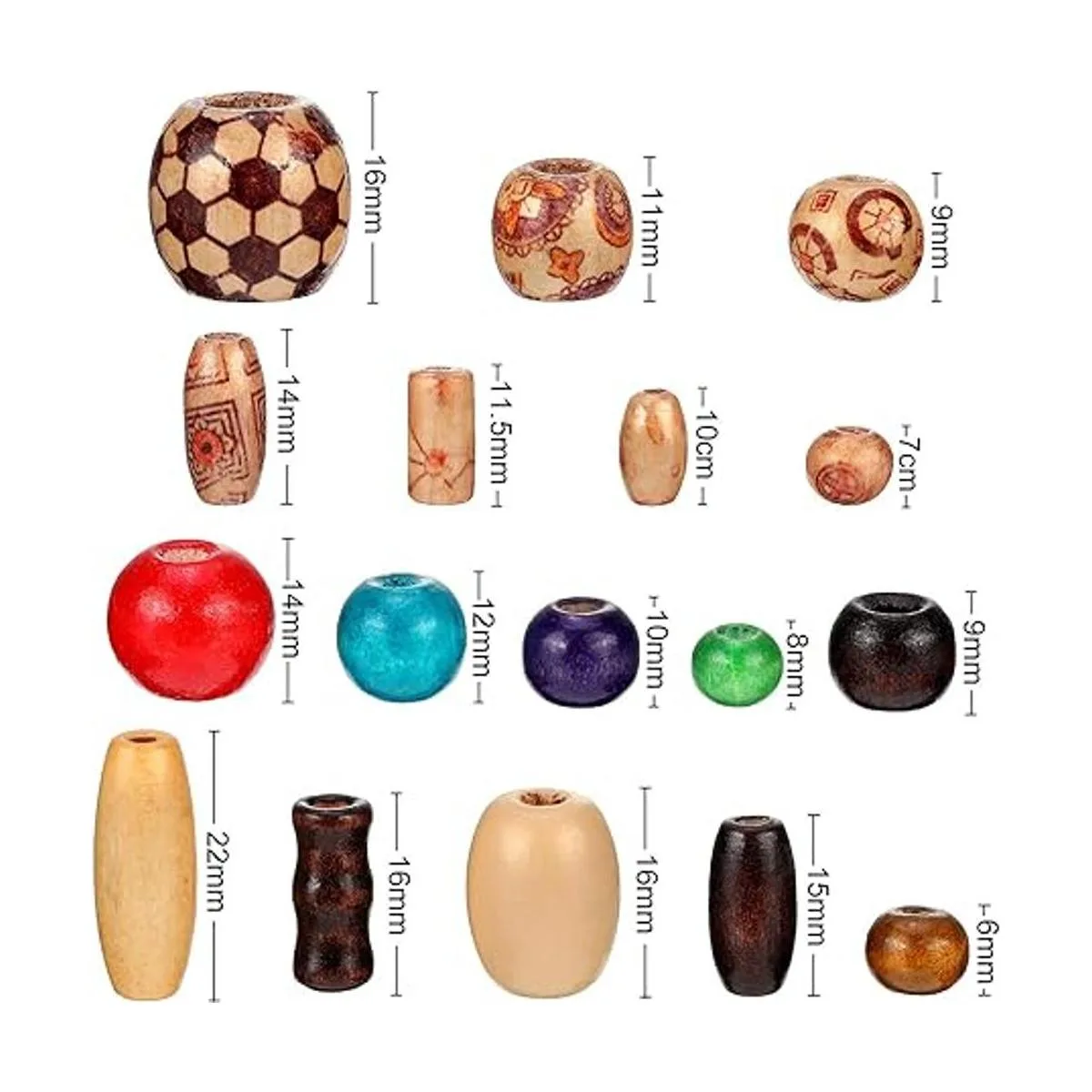 Juego de 800 cuentas de madera incluye 400 cuentas de