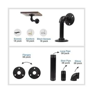 EQUASON Juego de 6 soportes de estante de hierro_3