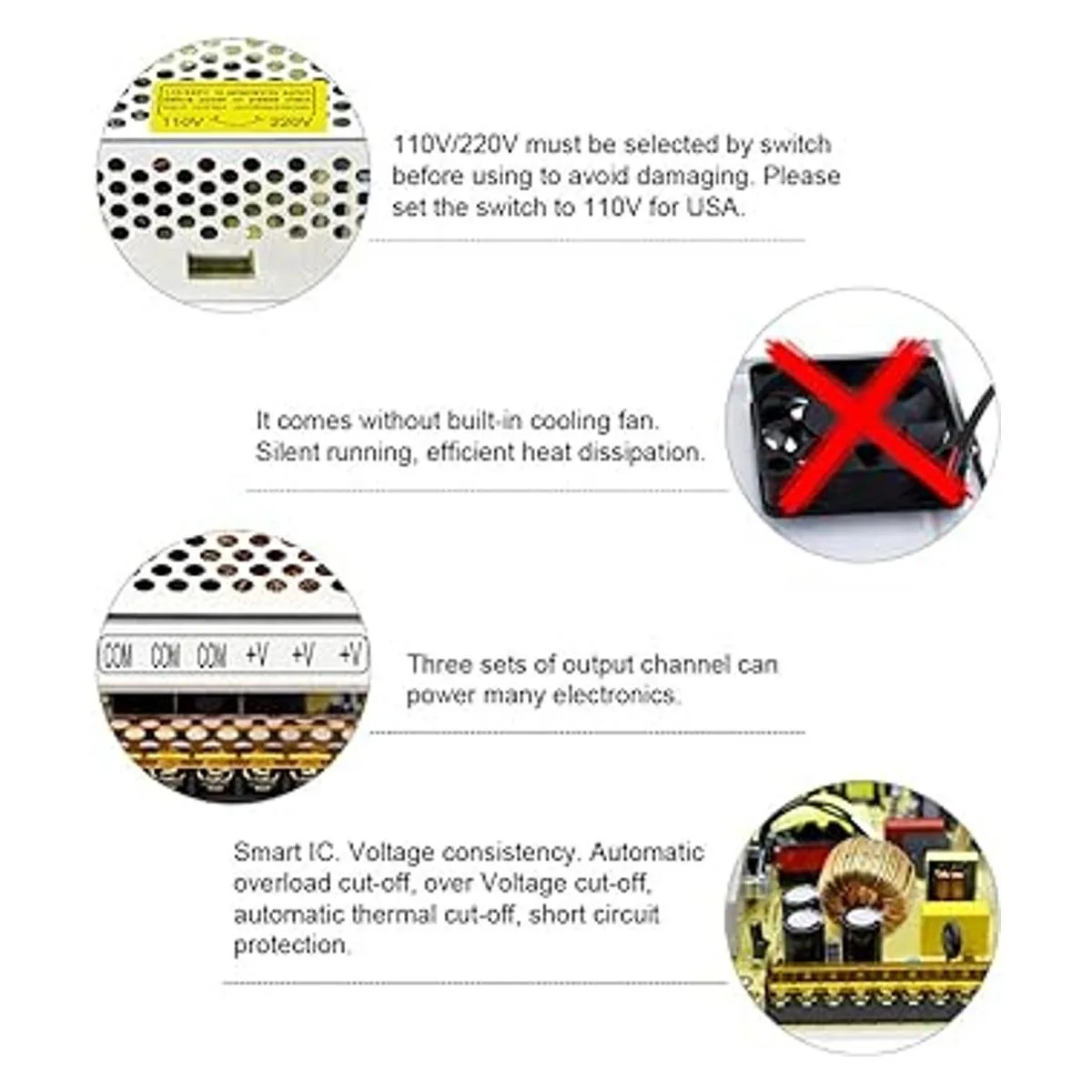 SHNITPWR Fuente de alimentación de 12 V 20 A 240 W AC DC_4