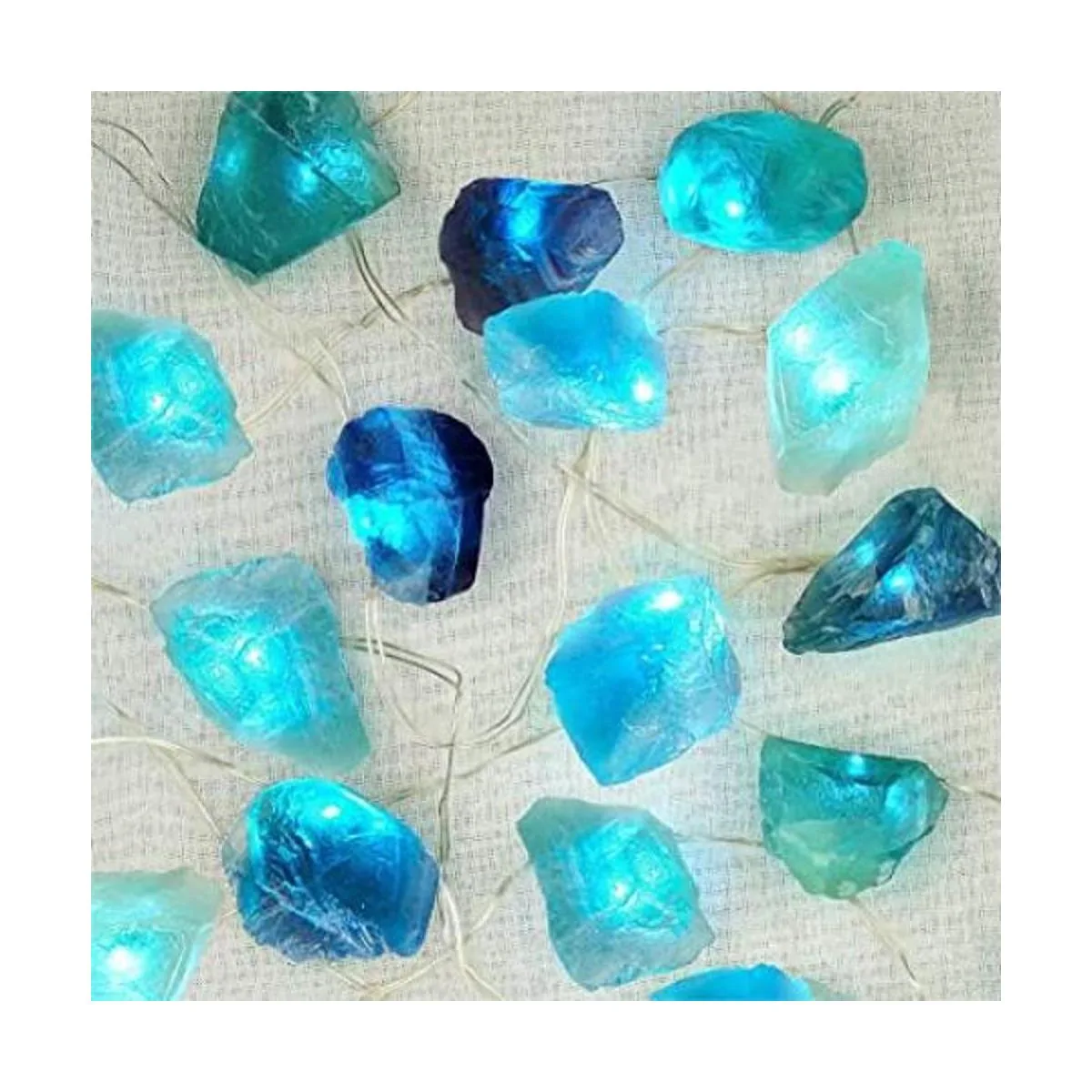 BOHON Cadena de luces de fluorita natural que funciona con_1