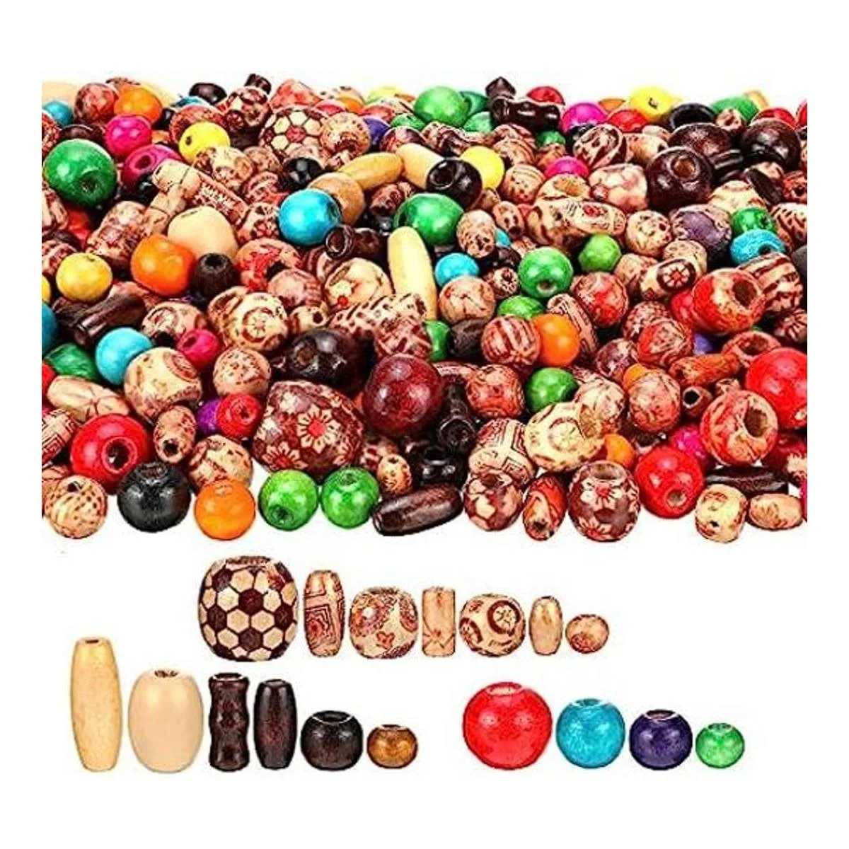 Juego de 800 cuentas de madera incluye 400 cuentas de