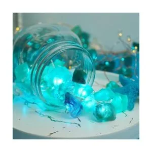 BOHON Cadena de luces de fluorita natural que funciona con_6