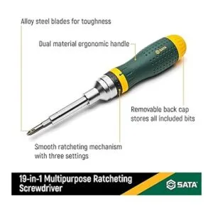 SATA Juego de destornilladores de trinquete 6 piezas con_2