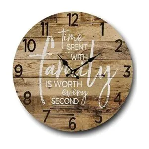 Reloj de pared redondo de estilo rústico de 13 pulgadas_1