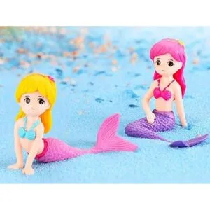 4 figuras de sirena en miniatura decoración de tarta de_3