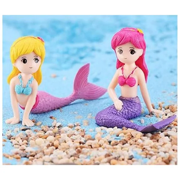 4 figuras de sirena en miniatura decoración de tarta de_2