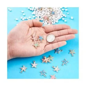 Craftdady 50 colgantes de estrella de mar de esmalte de_5