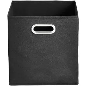 Cubos de almacenamiento de tela plegables con ojales_2