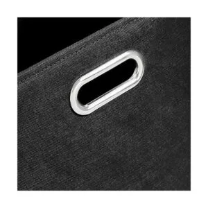 Cubos de almacenamiento de tela plegables con ojales_3