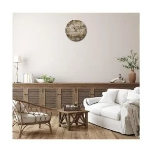 Reloj de pared redondo de estilo rústico de 13 pulgadas_6