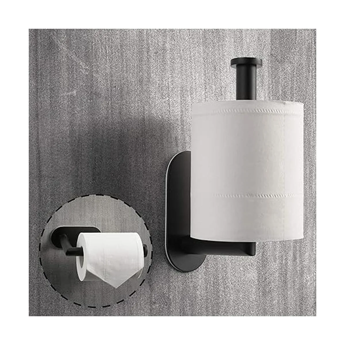 HITSLAM Adhesivo para papel higiénico negro mate soporte_3