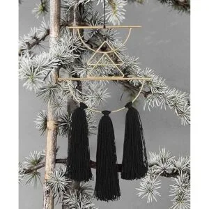 Decoración de pared bohemia de macramé negro para colgar_3