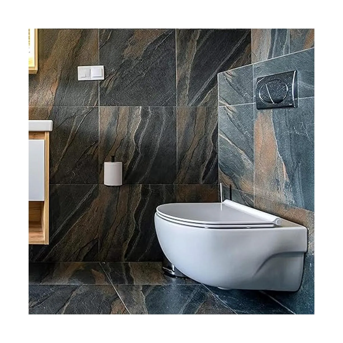 HITSLAM Adhesivo para papel higiénico negro mate soporte_6