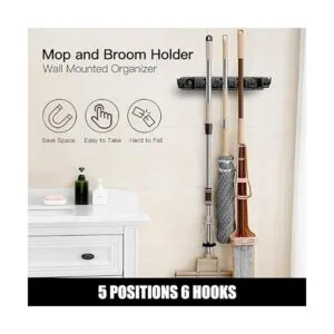 Imillet 2 organizadores para fregona y escoba para la