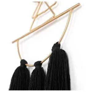 Decoración de pared bohemia de macramé negro para colgar_6