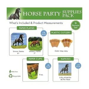 Paquete de suministros para fiesta de caballos 116 piezas_2