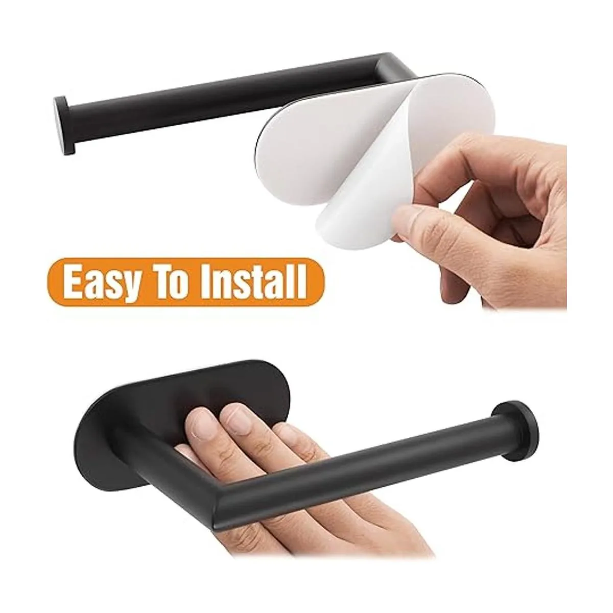 HITSLAM Adhesivo para papel higiénico negro mate soporte_4