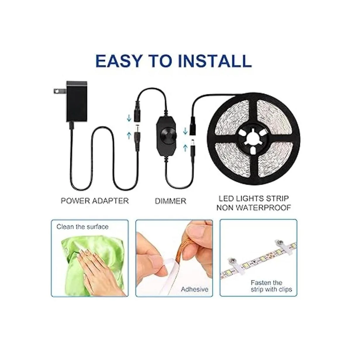 Juego de luces LED regulables de 16.4 ft luz de cinta de