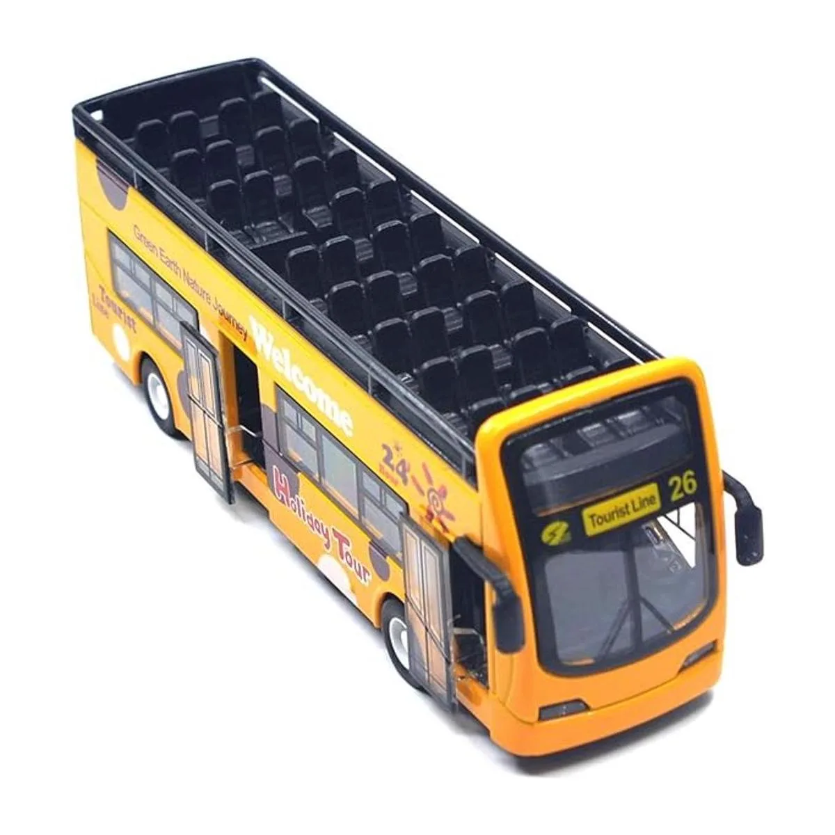 Ailejia Autobús de juguete turístico de doble piso con