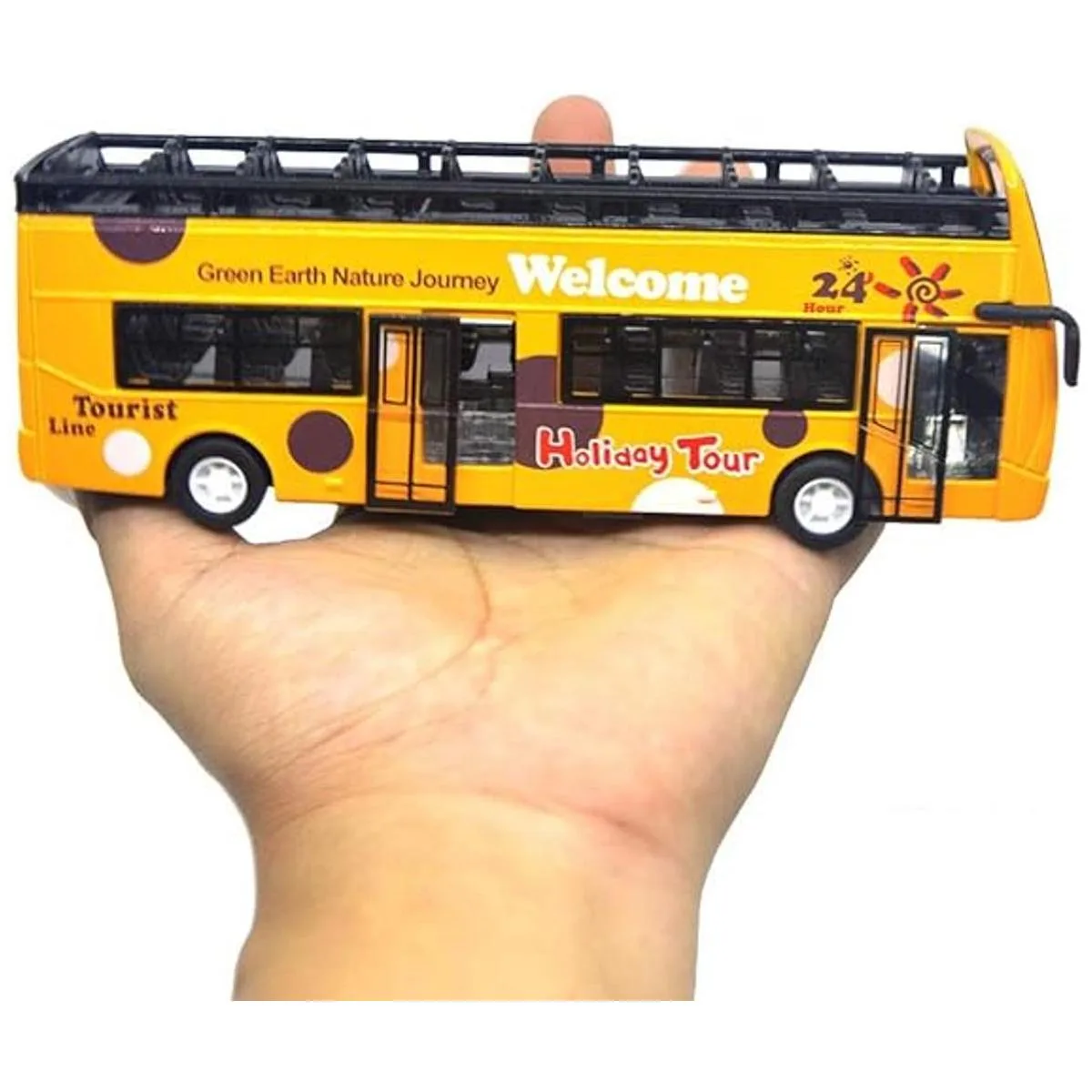 Ailejia Autobús de juguete turístico de doble piso con