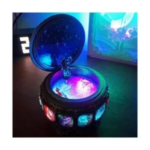 Briskfeel Caja de música vintage con constelaciones luces