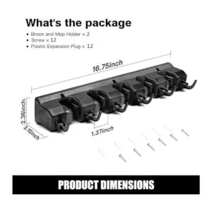 Imillet 2 organizadores para fregona y escoba para la