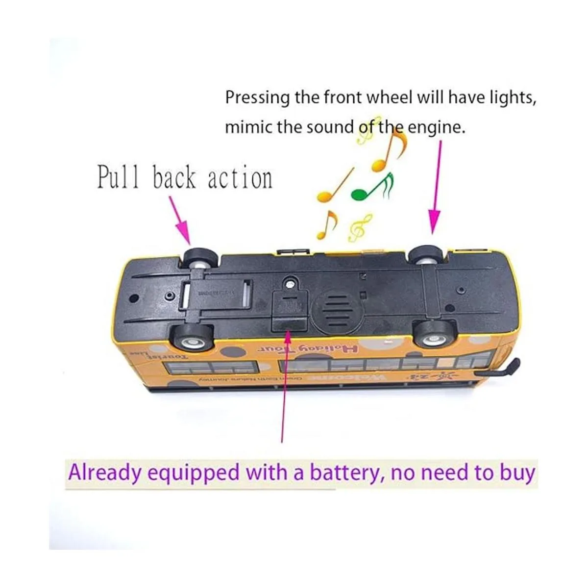 Ailejia Autobús de juguete turístico de doble piso con