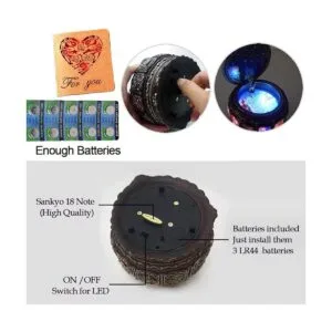 Briskfeel Caja de música vintage con constelaciones luces