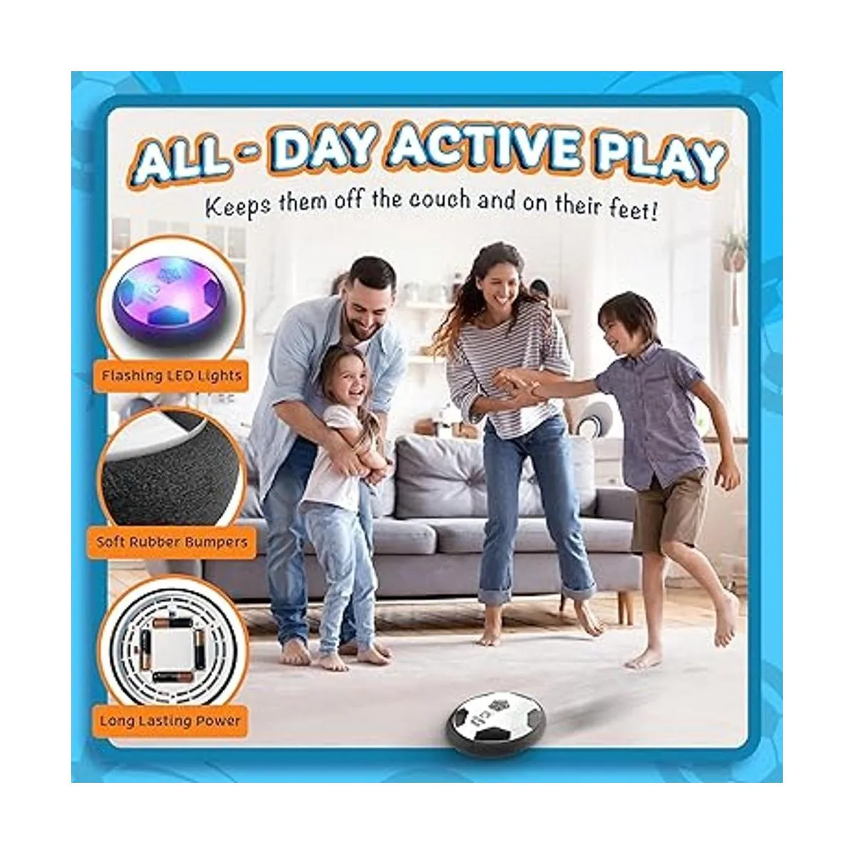 Juego de 2 pelotas de fútbol LLMoose Hover con luces LED y_4